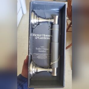 Better Homes & Gardens Satin Nickel Toilet Tissue Holder, Rust Resistant, NIB